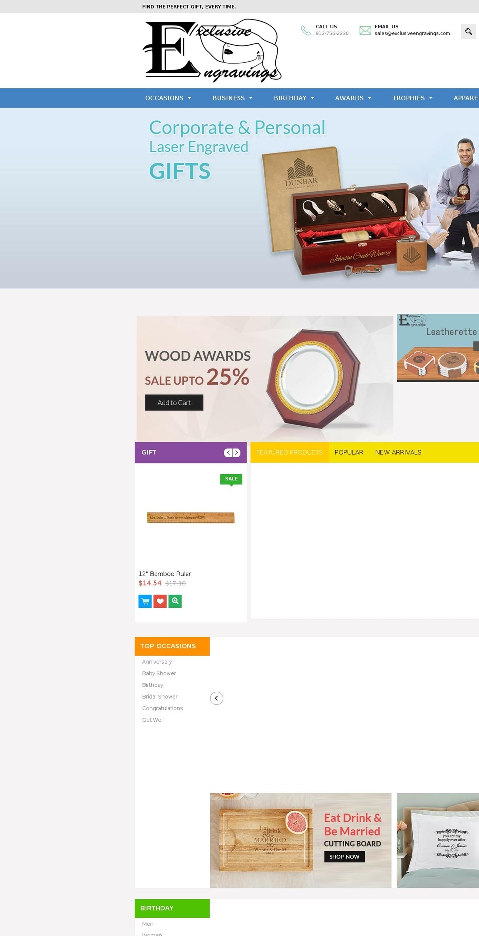 exclusiveengravings.com shopify website screenshot