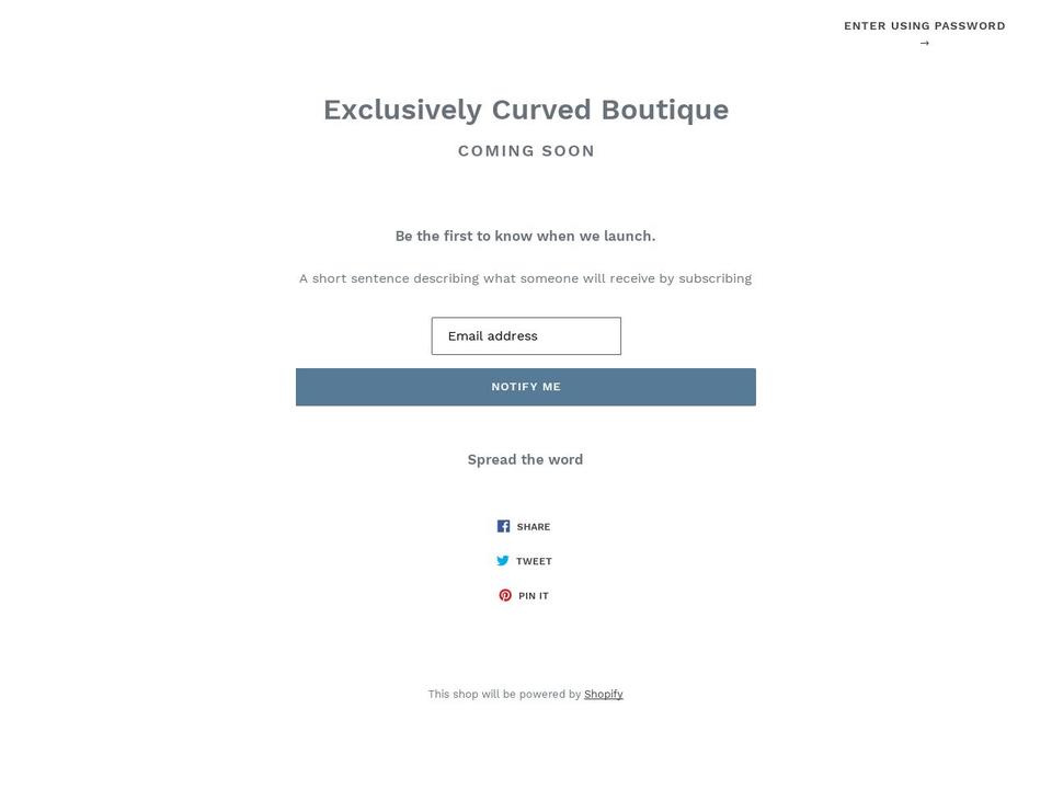exclusivelycurved.com — Shopify storefront screenshot