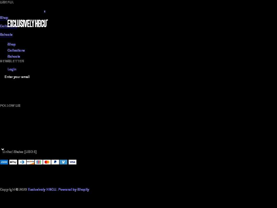 exclusivelyhbcu.com shopify website screenshot
