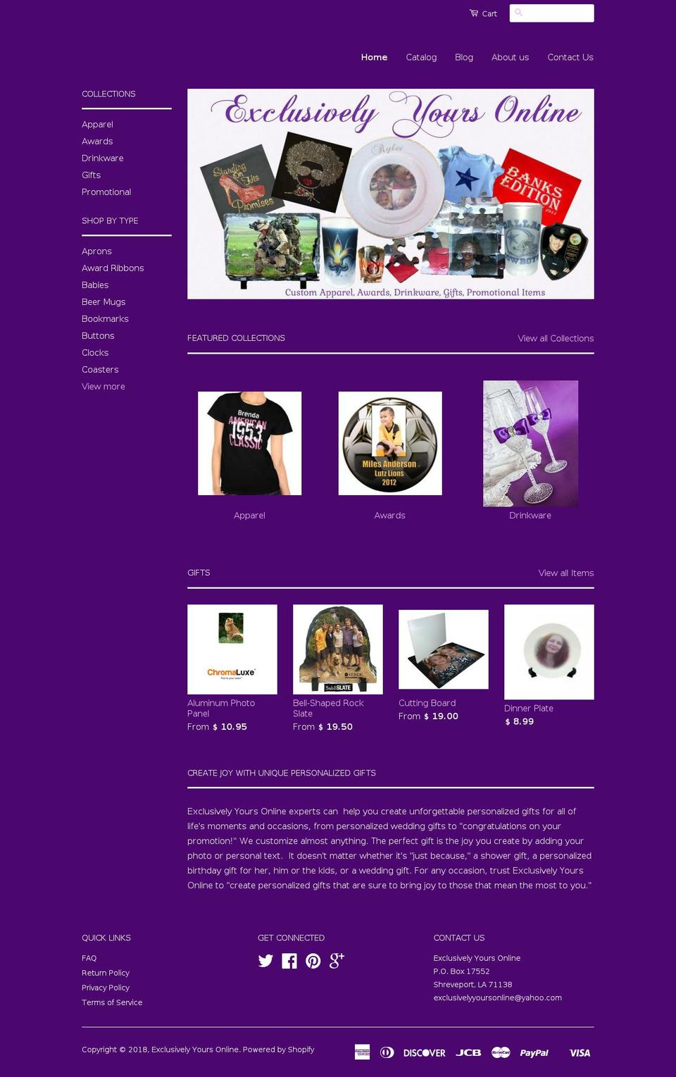 exclusivelyyoursonline.com — Shopify storefront screenshot