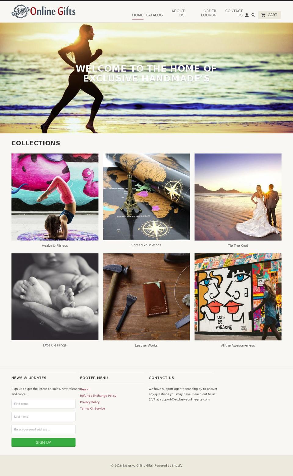exclusiveonlinegifts.com shopify website screenshot