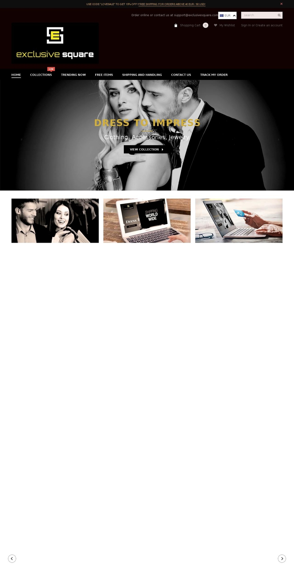 exclusivesquare.com shopify website screenshot