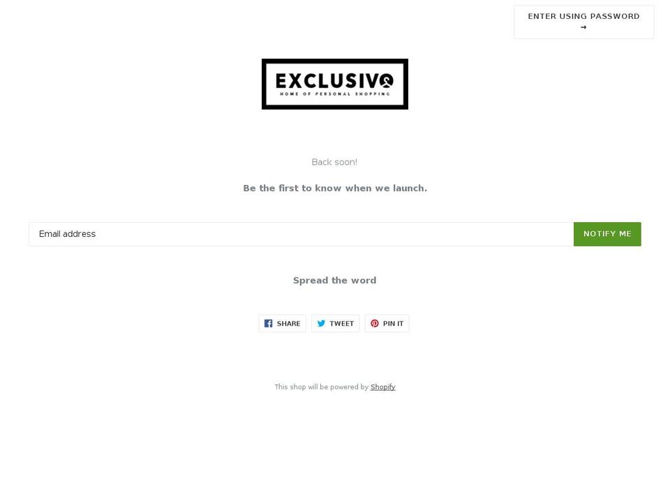 exclusivofashion.com — Shopify storefront screenshot