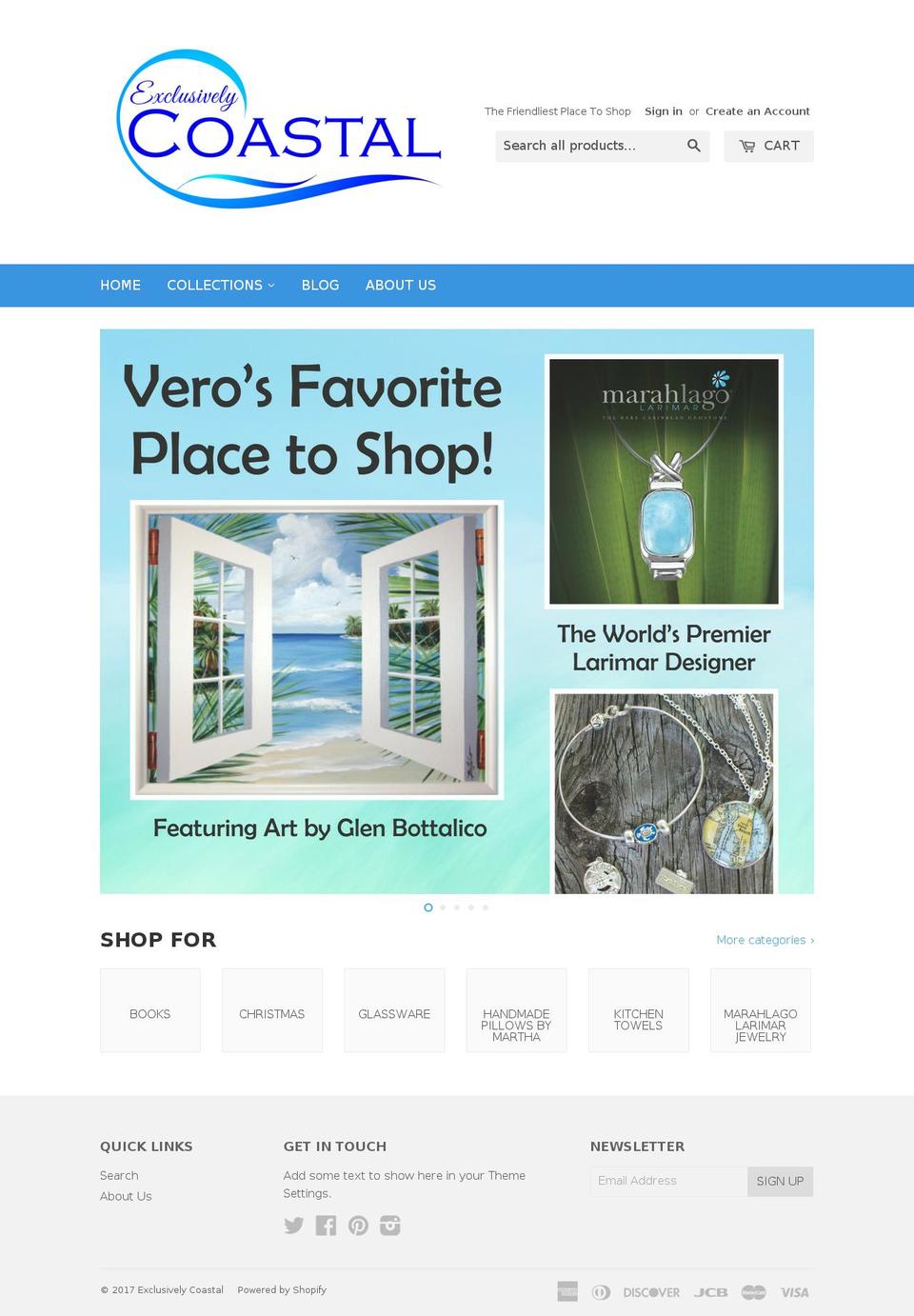 excoastal.com shopify website screenshot
