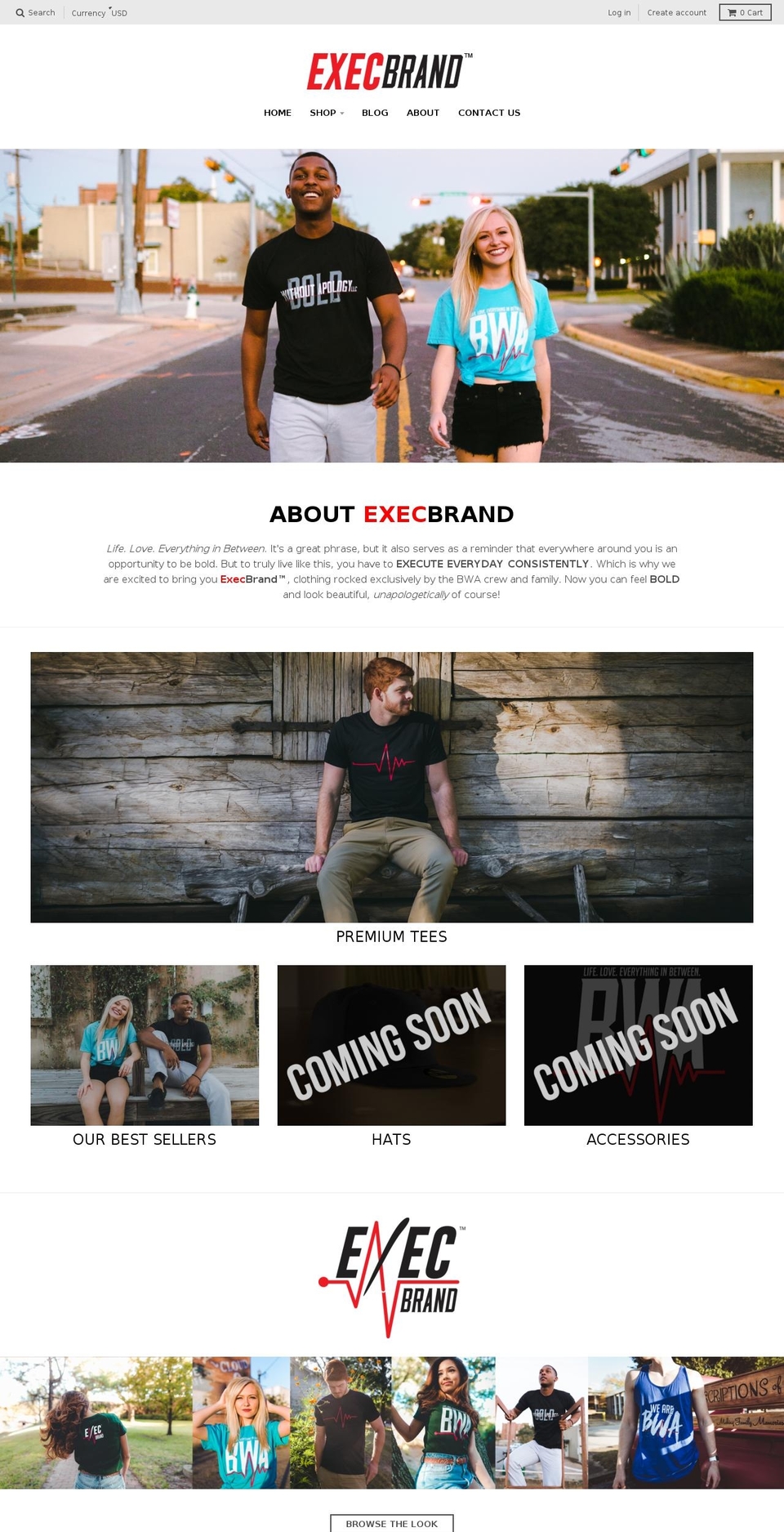 execbrandstore.com shopify website screenshot