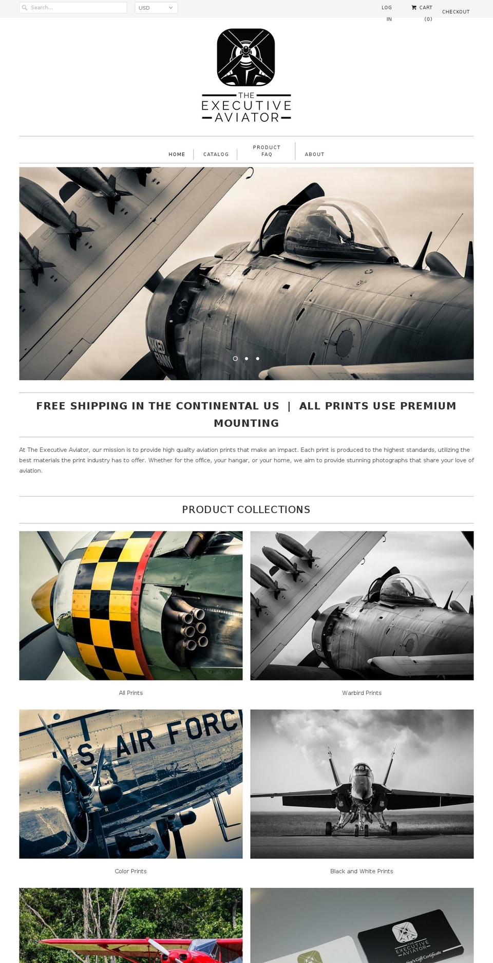 executiveaviator.com — Shopify storefront screenshot