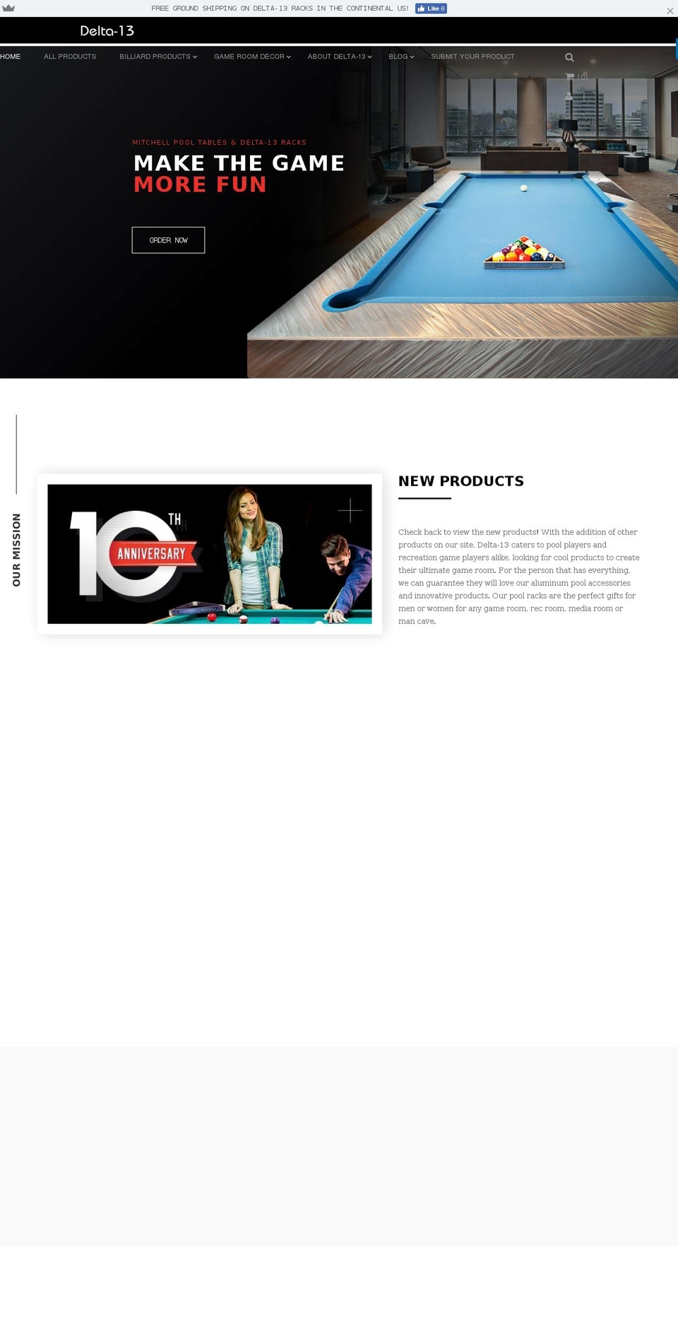 home2 Shopify theme site example executivebilliards.com