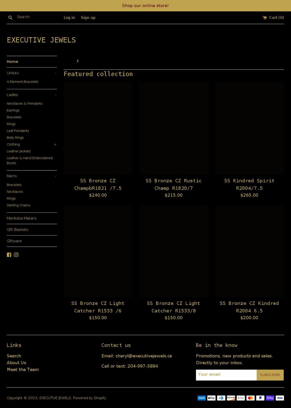 executivejewels.ca shopify website screenshot