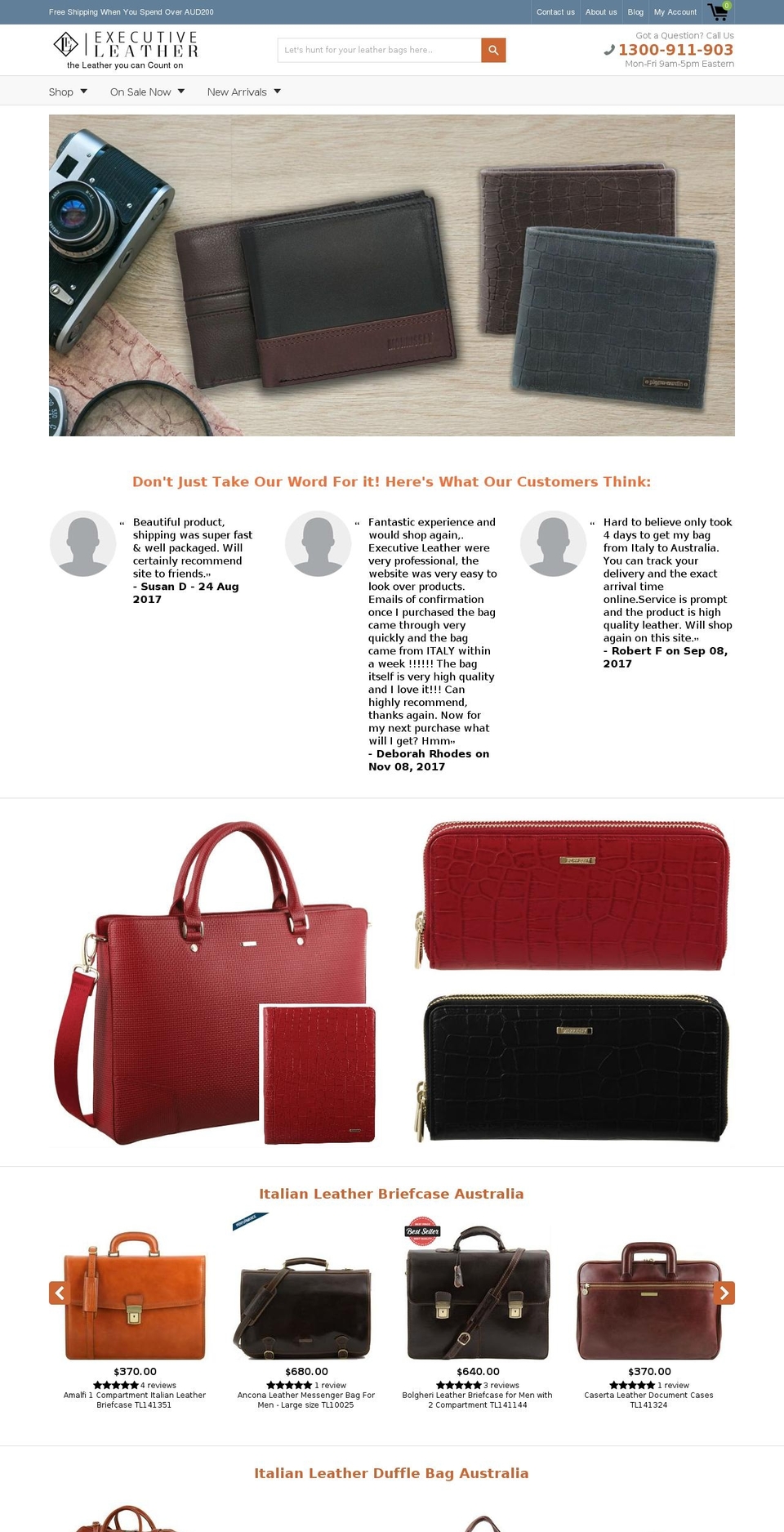 shoptimize-theme Shopify theme site example executiveleather.com.au
