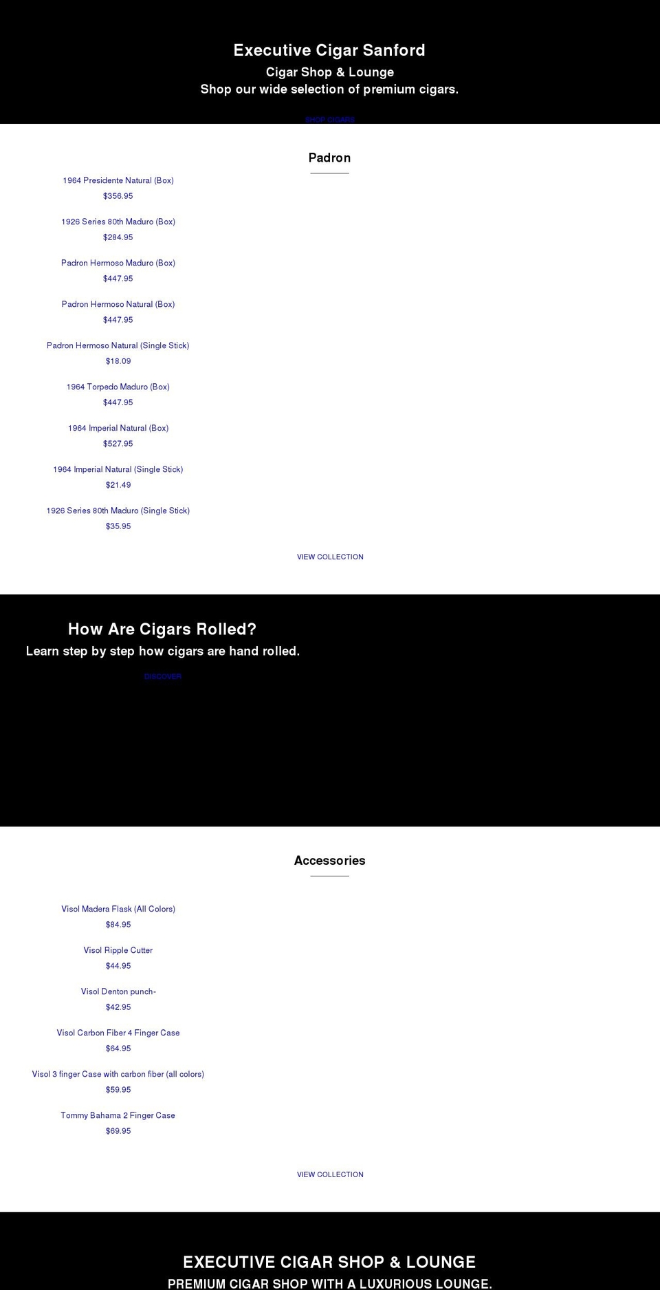 executiveshopsanford.com shopify website screenshot