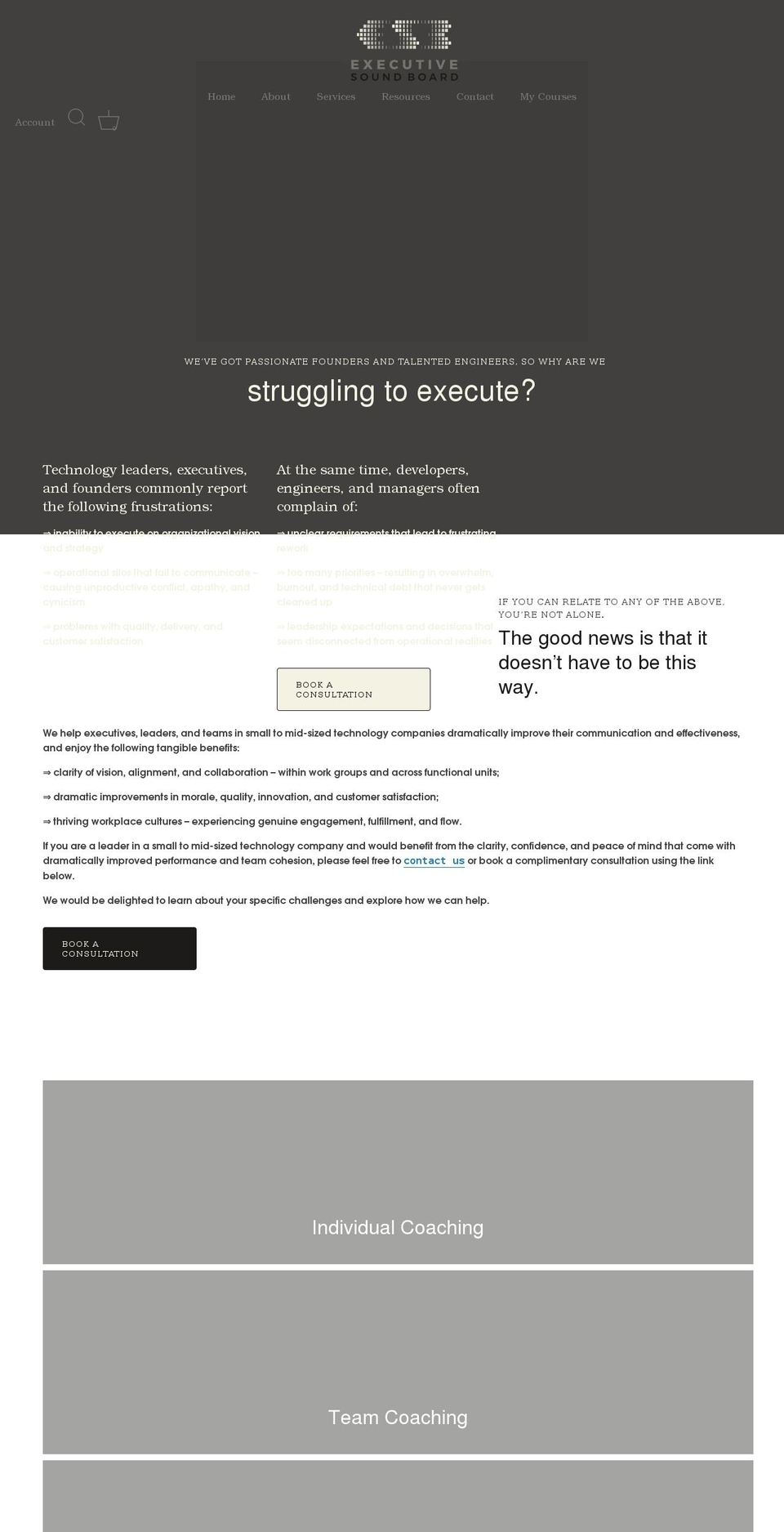 executivesoundboard.com shopify website screenshot
