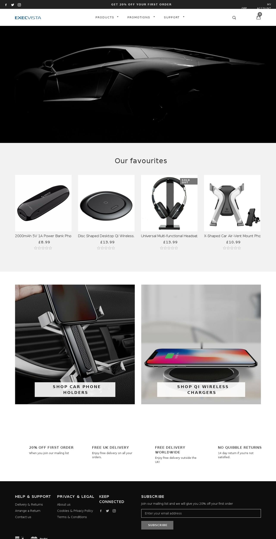 execvista.com — Shopify storefront screenshot