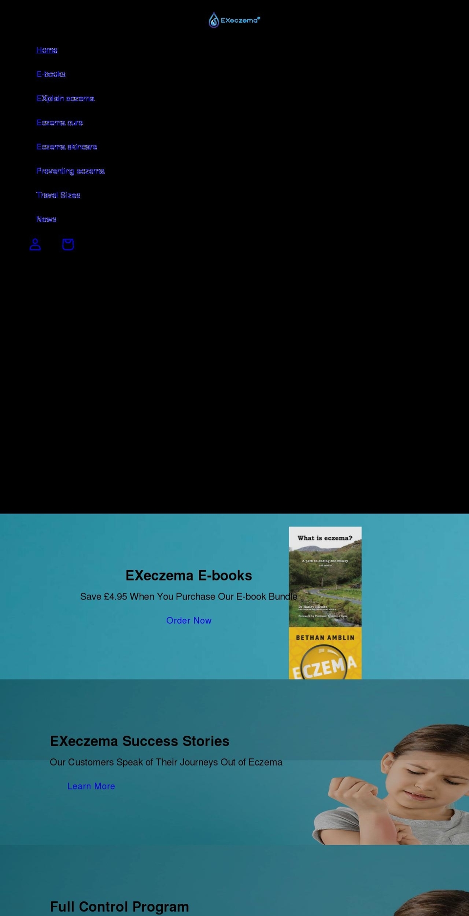 execzema.com shopify website screenshot
