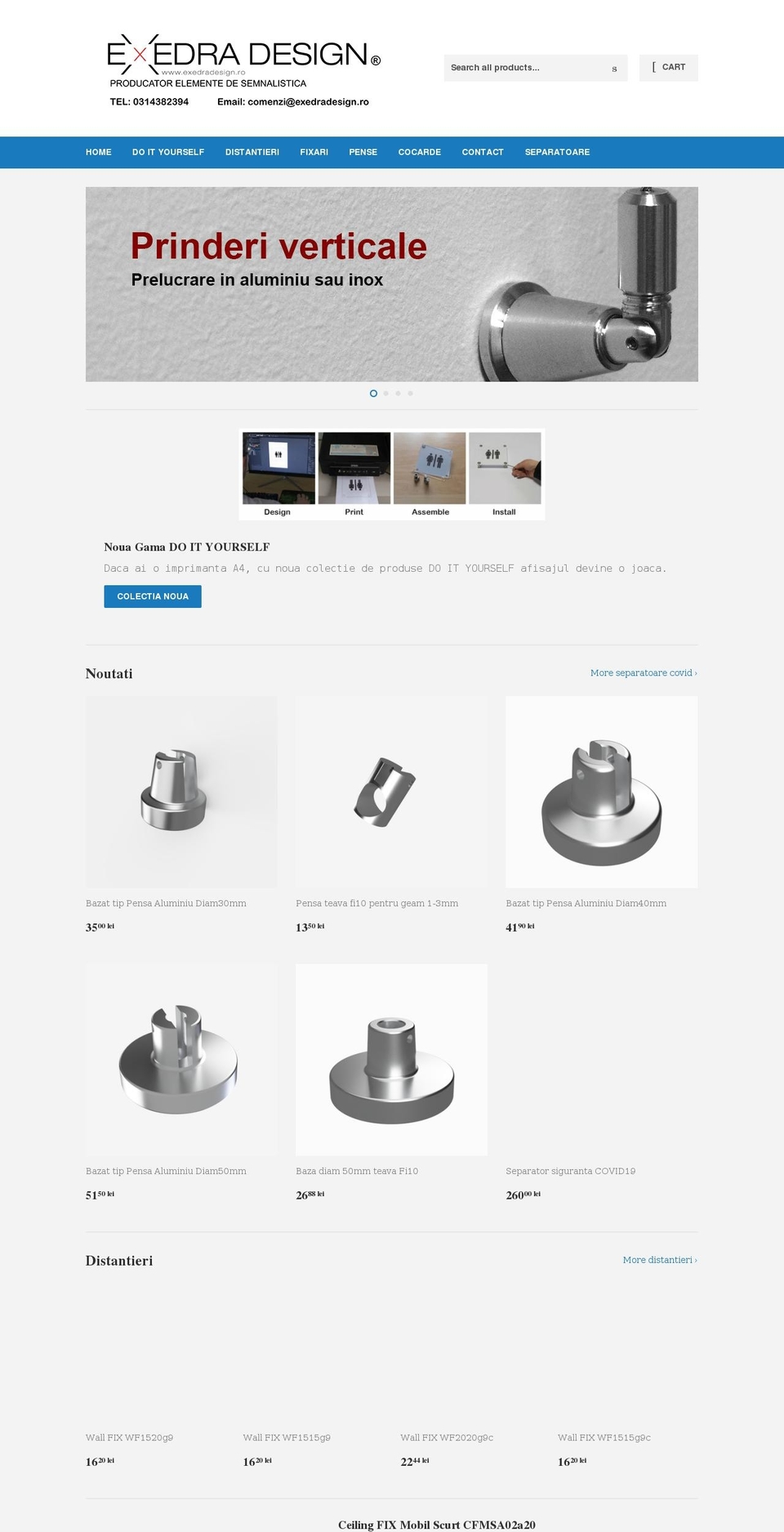 exedradesign.eu shopify website screenshot