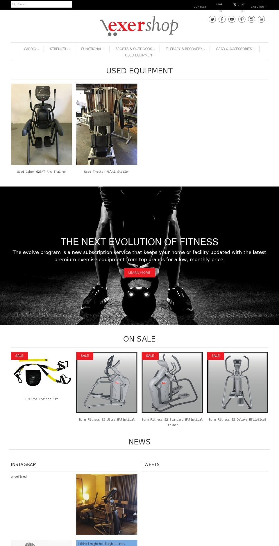 exershop.com — Shopify storefront screenshot