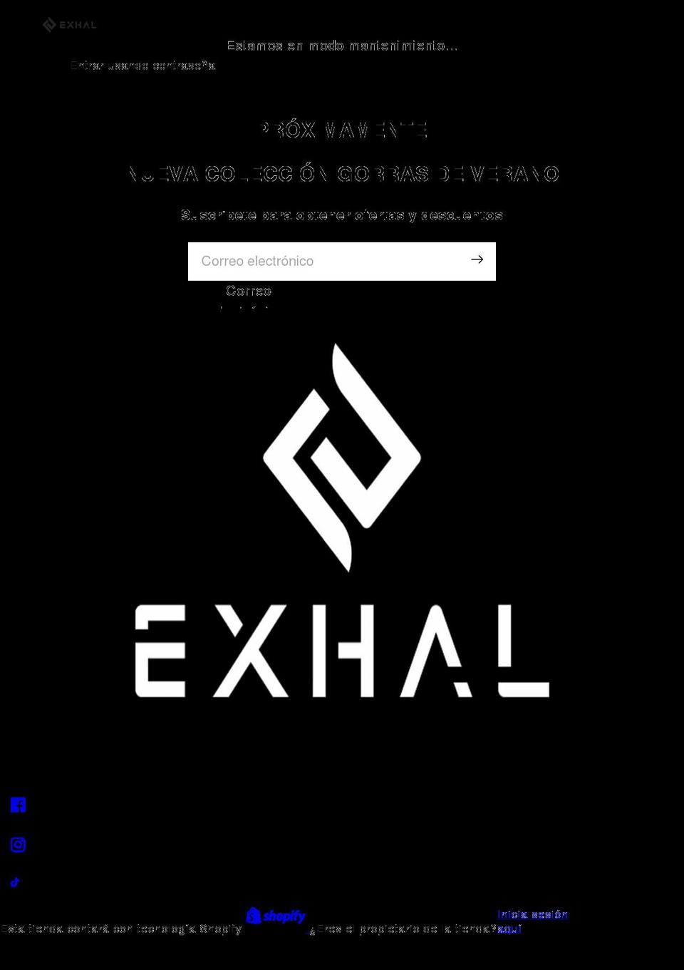 exhalbrand.com shopify website screenshot