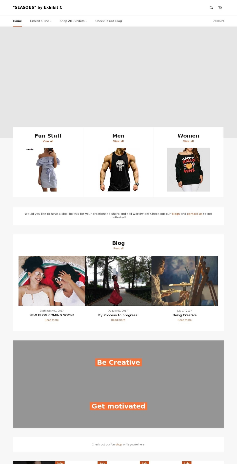 exhibitcinc.com — Shopify storefront screenshot