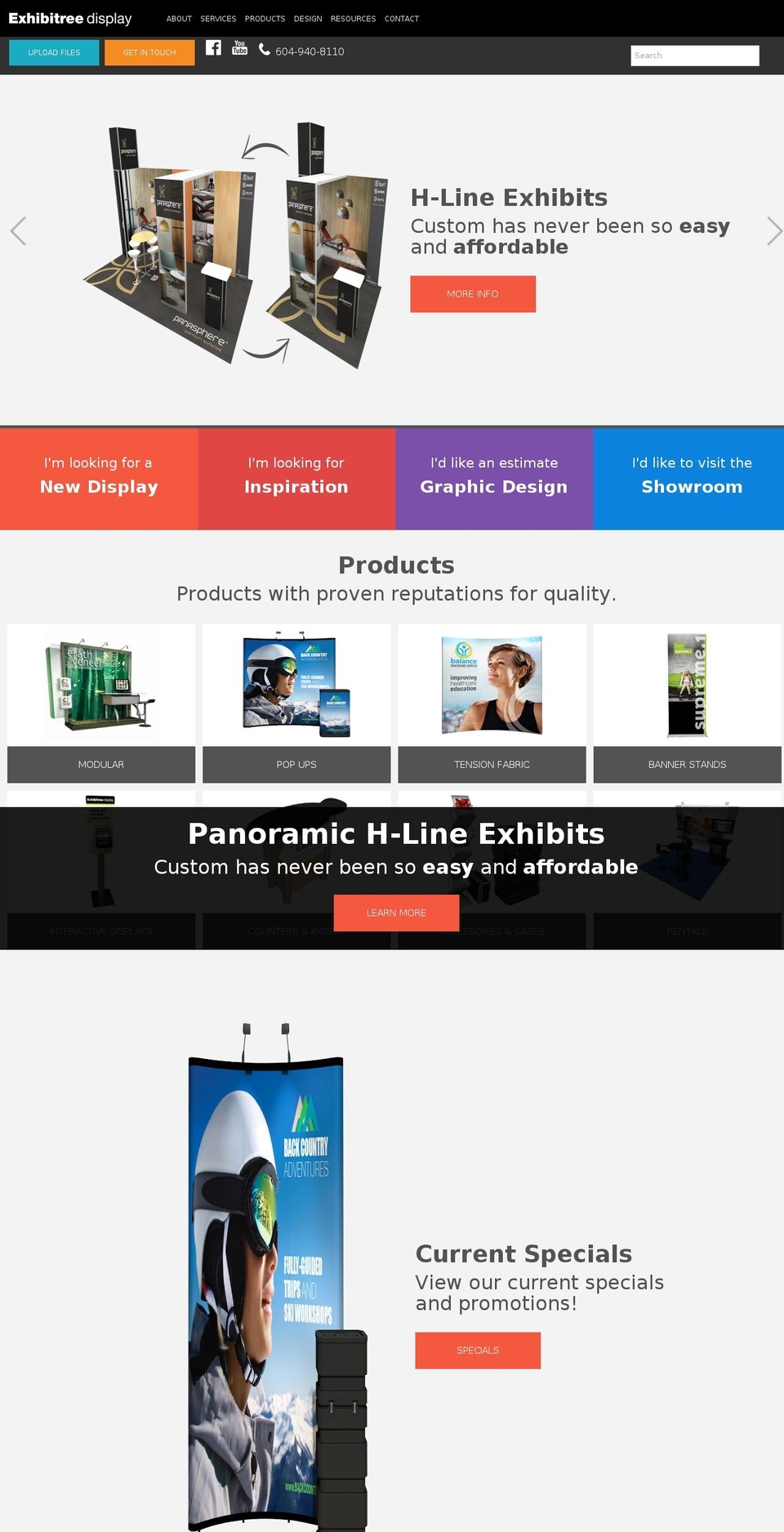 exhibitreedisplay.net shopify website screenshot