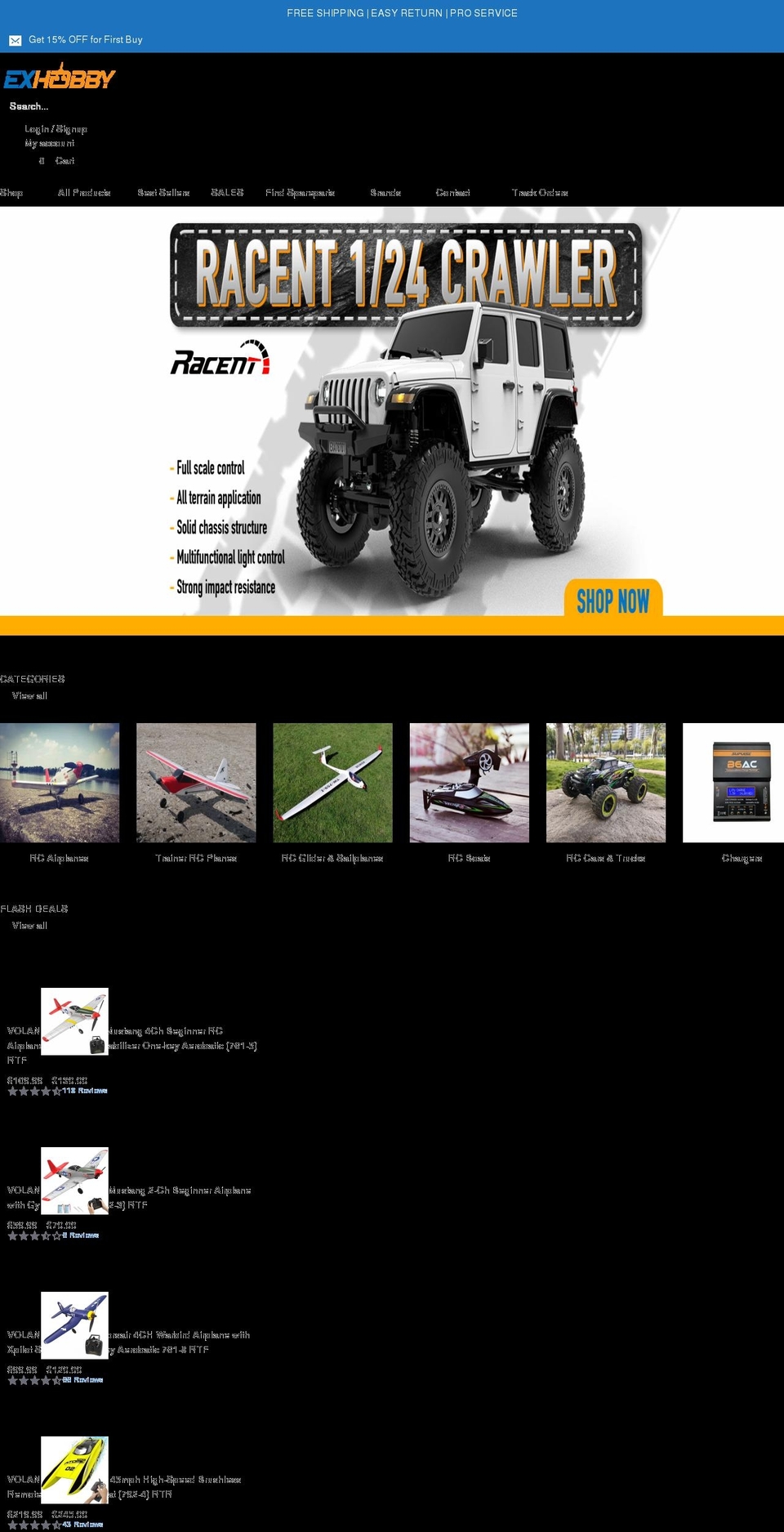 exhobby.com shopify website screenshot