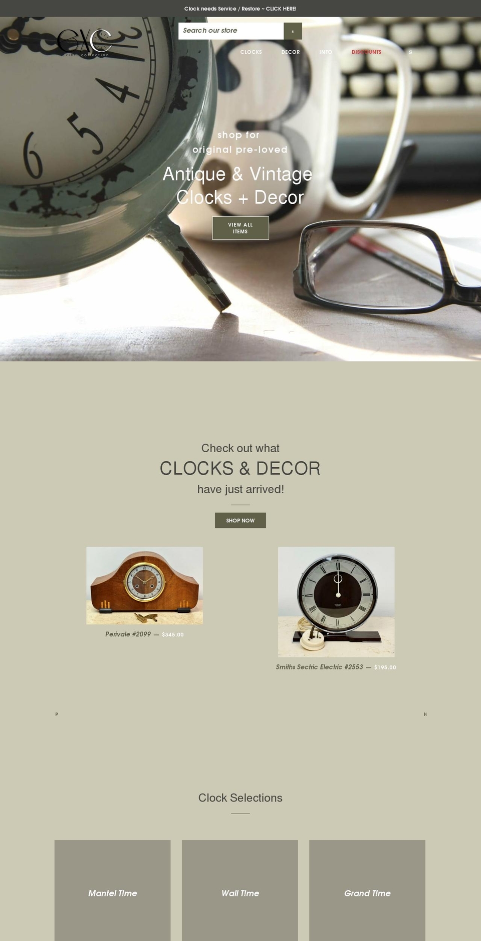 exibitcollection.com.au shopify website screenshot