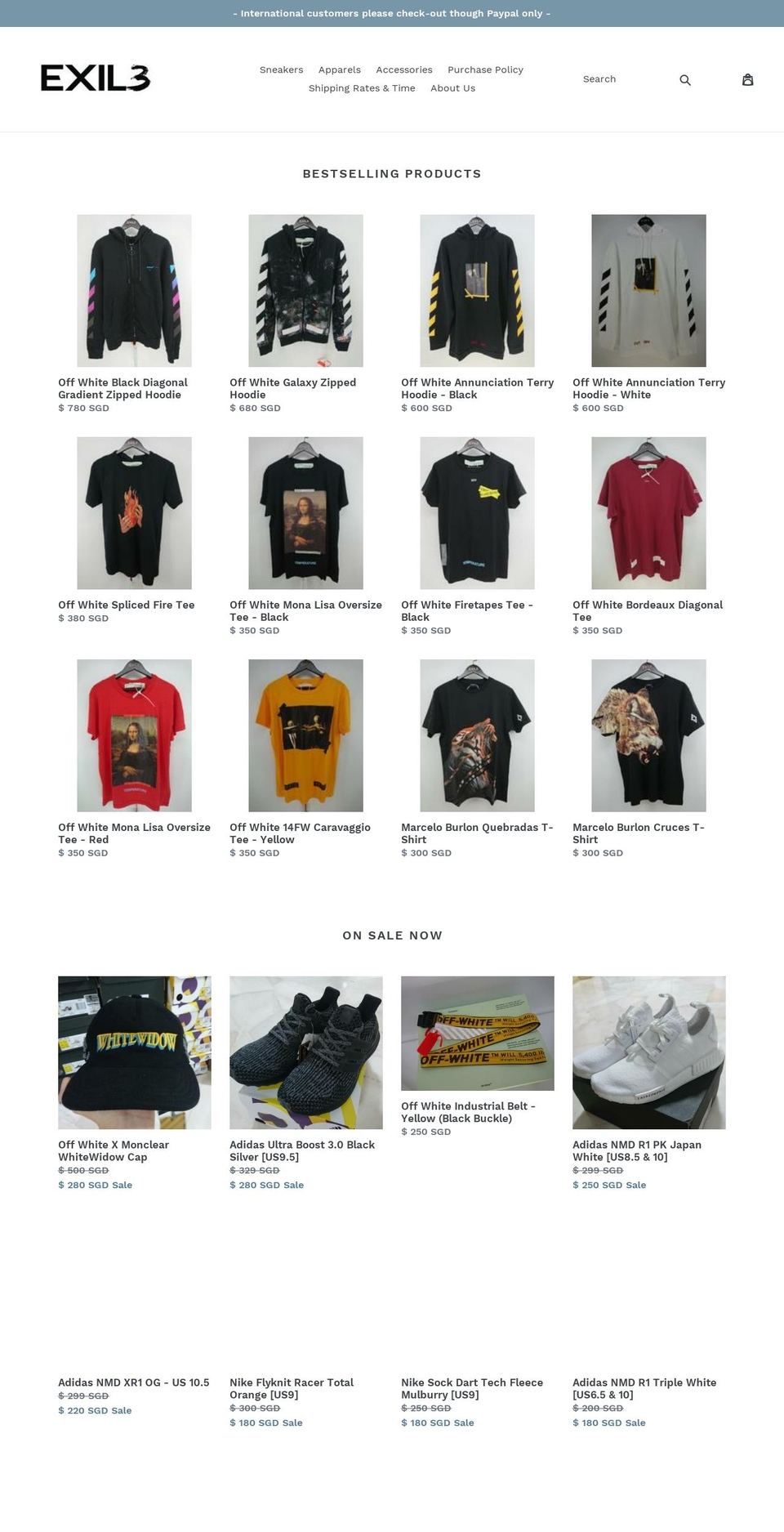 exil3.com — Shopify storefront screenshot