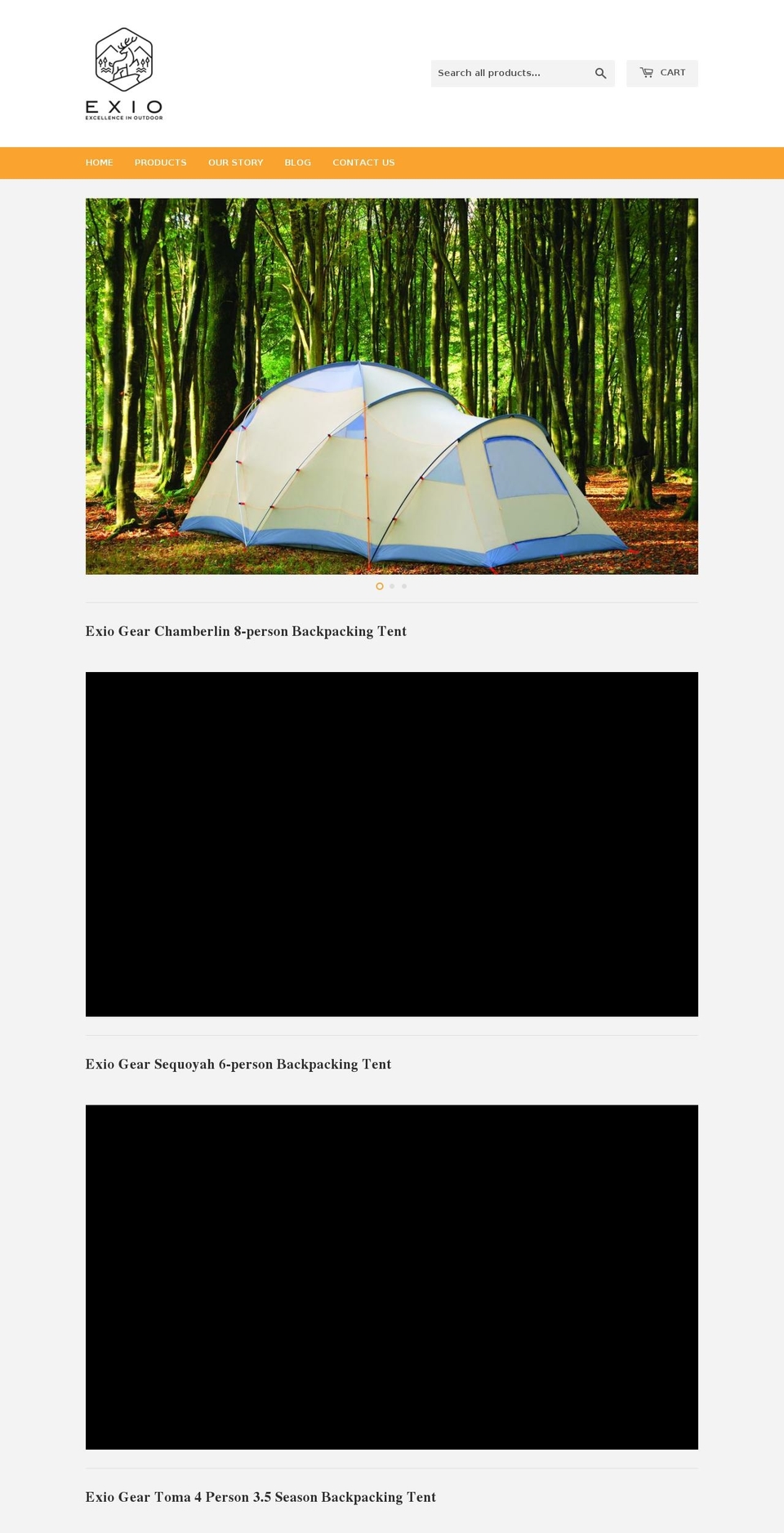 exiogear.com — Shopify storefront screenshot
