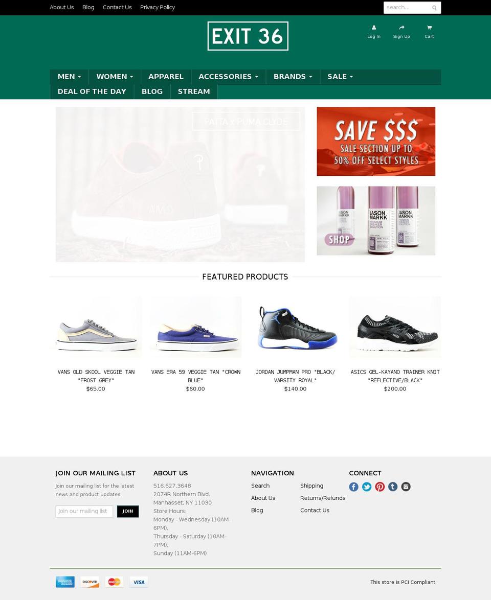 exit-36.com shopify website screenshot
