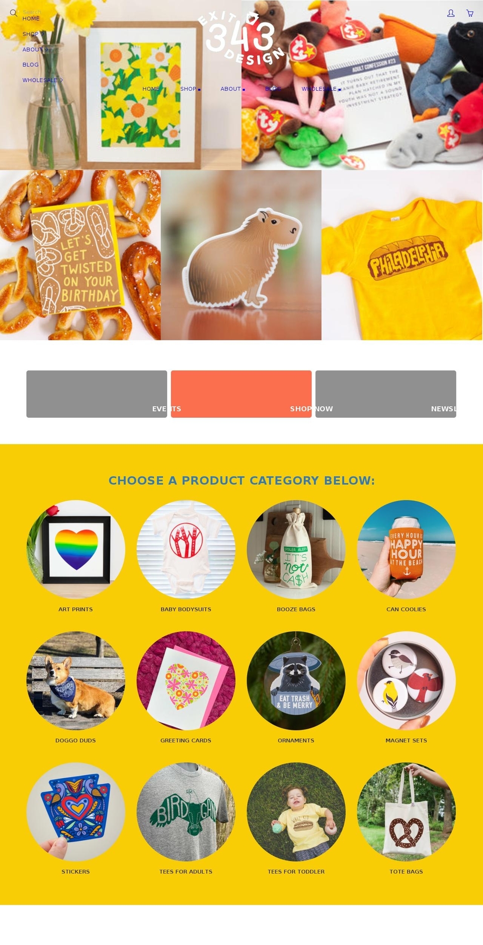 exit343.com shopify website screenshot
