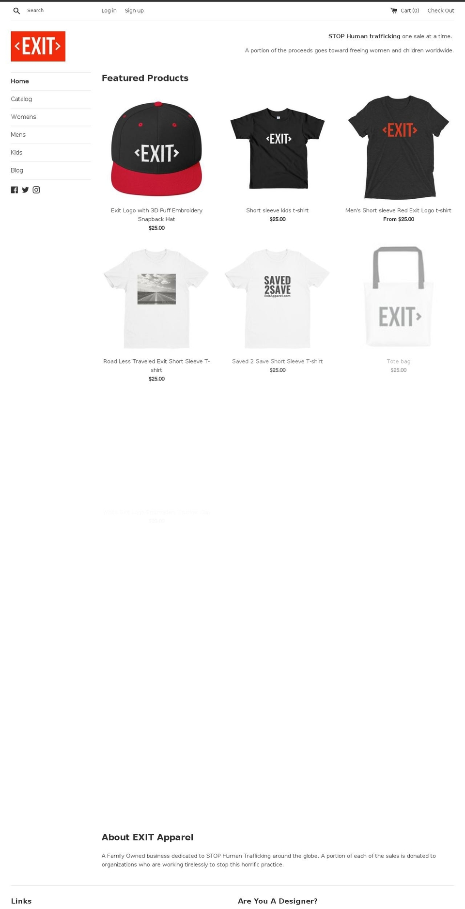 exitapparel.com — Shopify storefront screenshot