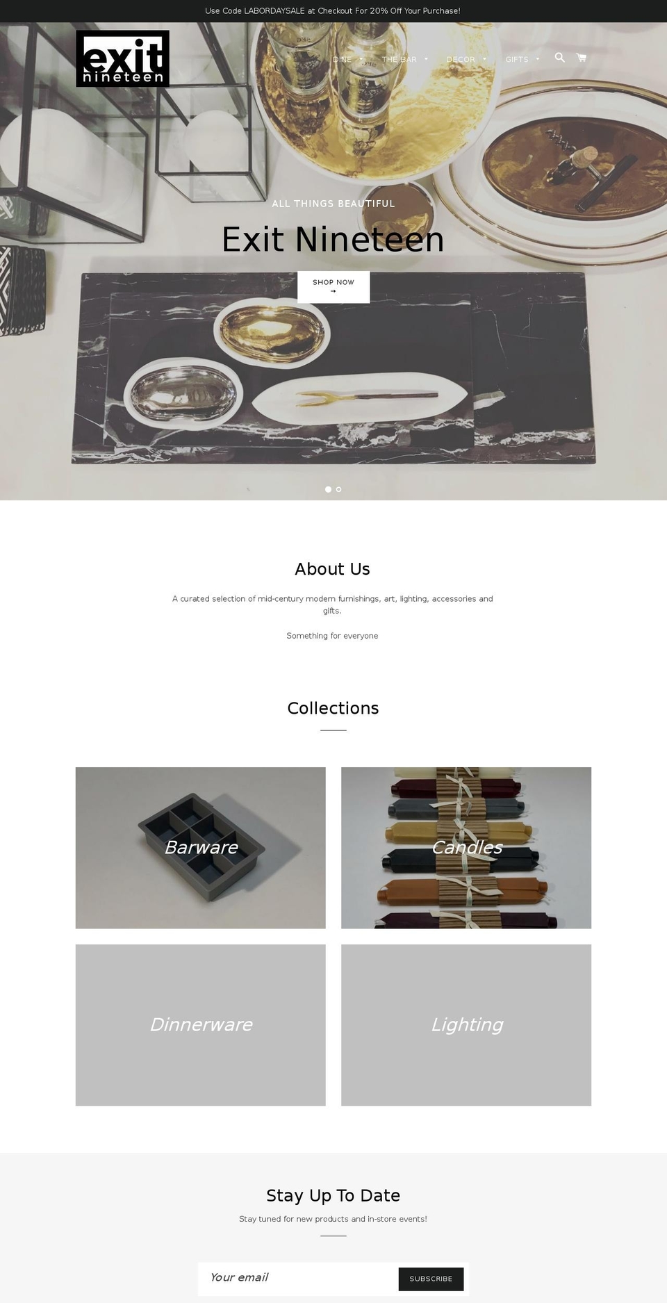 exitnineteen.com shopify website screenshot
