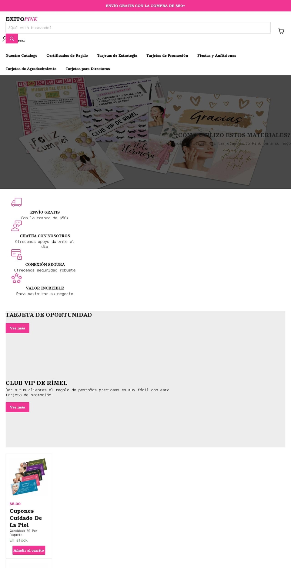 exitopink.com shopify website screenshot