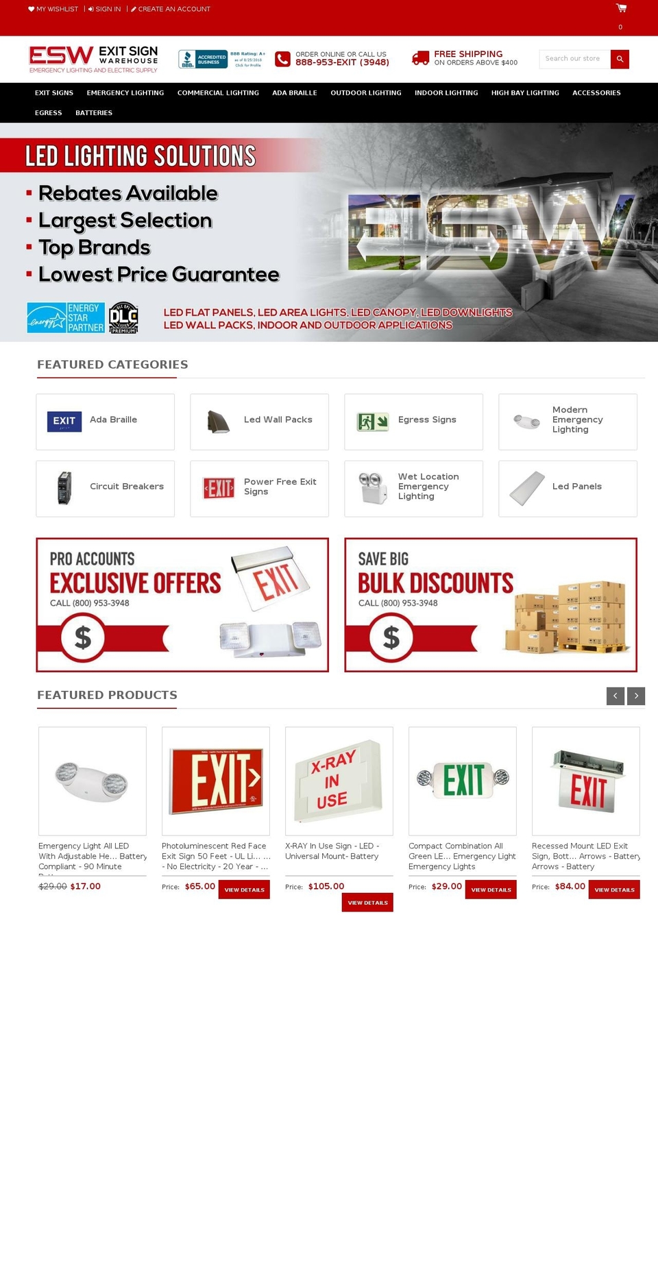 Nexgeek BeforeBoldPOv2 Shopify theme site example exitsignwarehouse.com