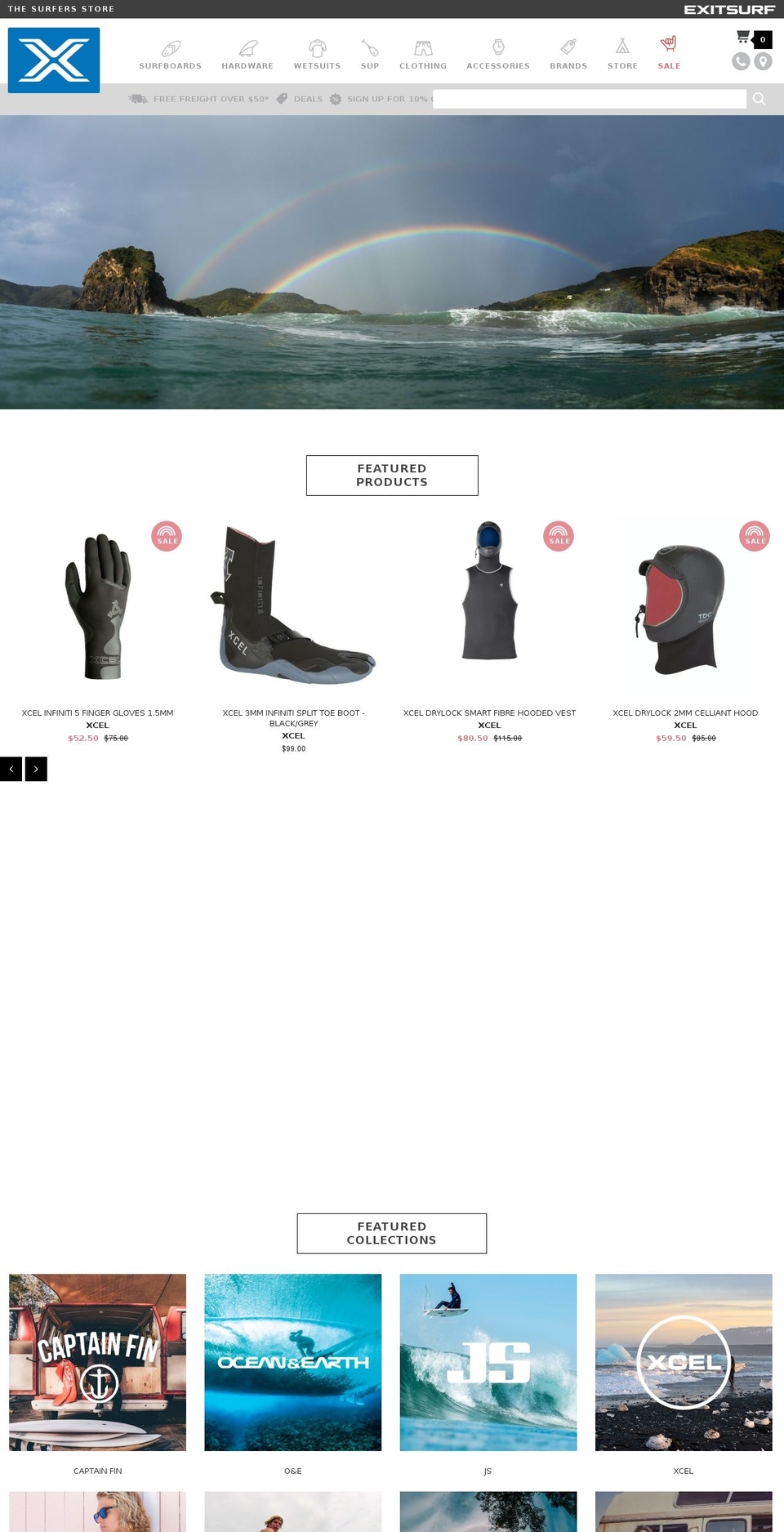 exitsurf.co.nz shopify website screenshot