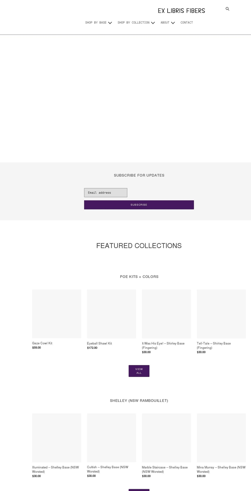 exlibrisfibers.com shopify website screenshot