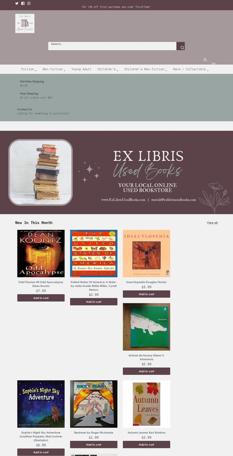 exlibrismichigan.com shopify website screenshot