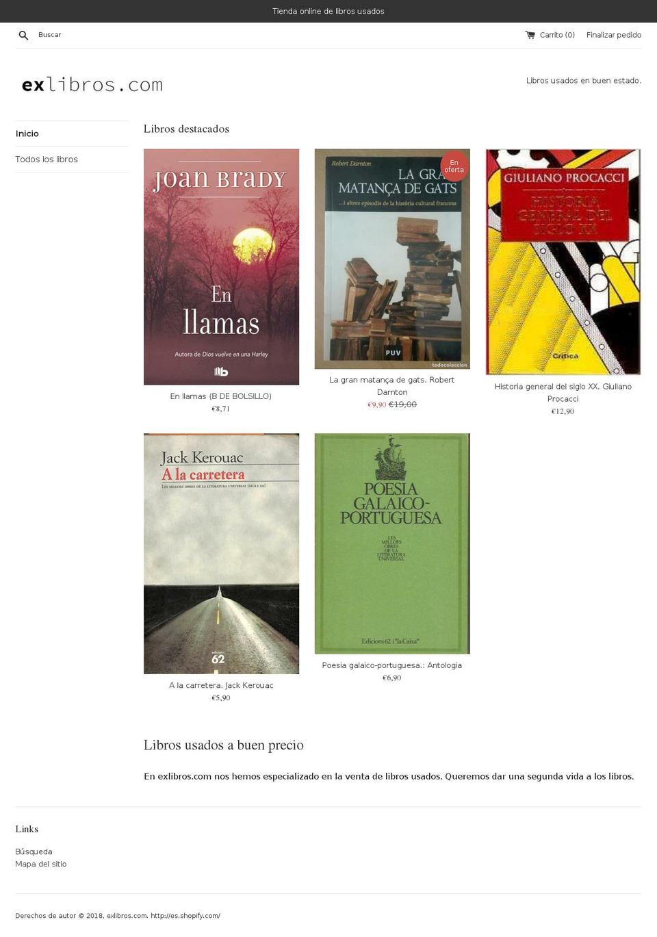 exlibros.com shopify website screenshot