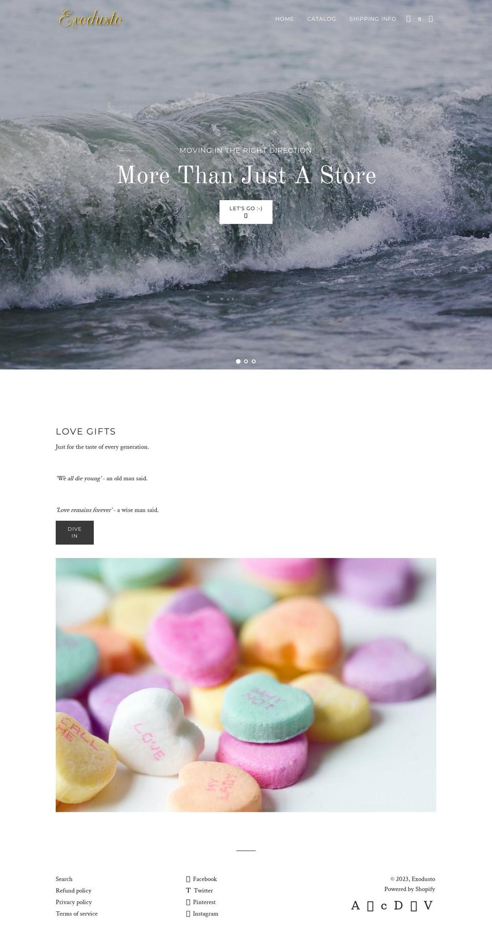 exodusto.com shopify website screenshot