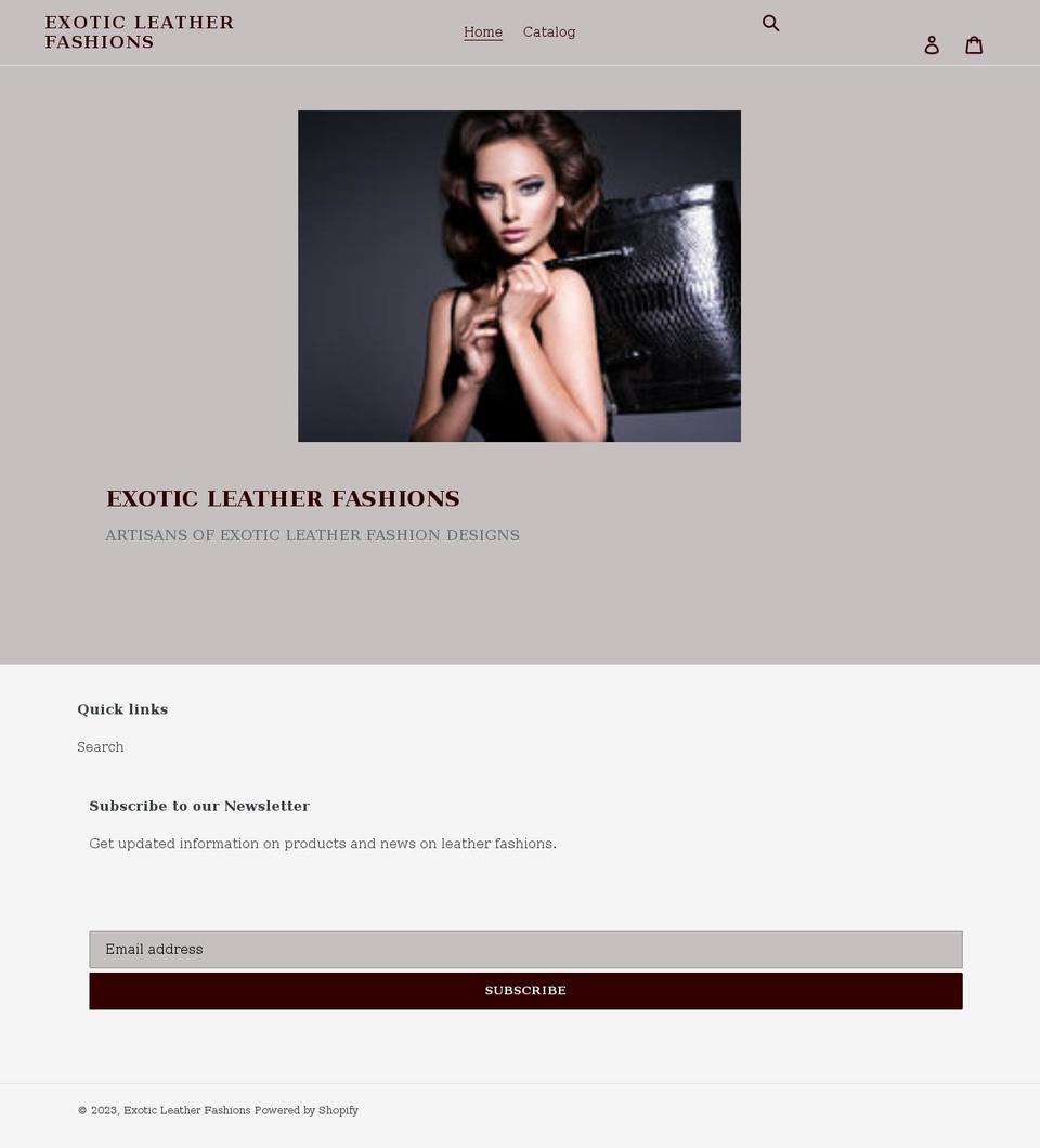 exotic-leather-fashions.myshopify.com shopify website screenshot
