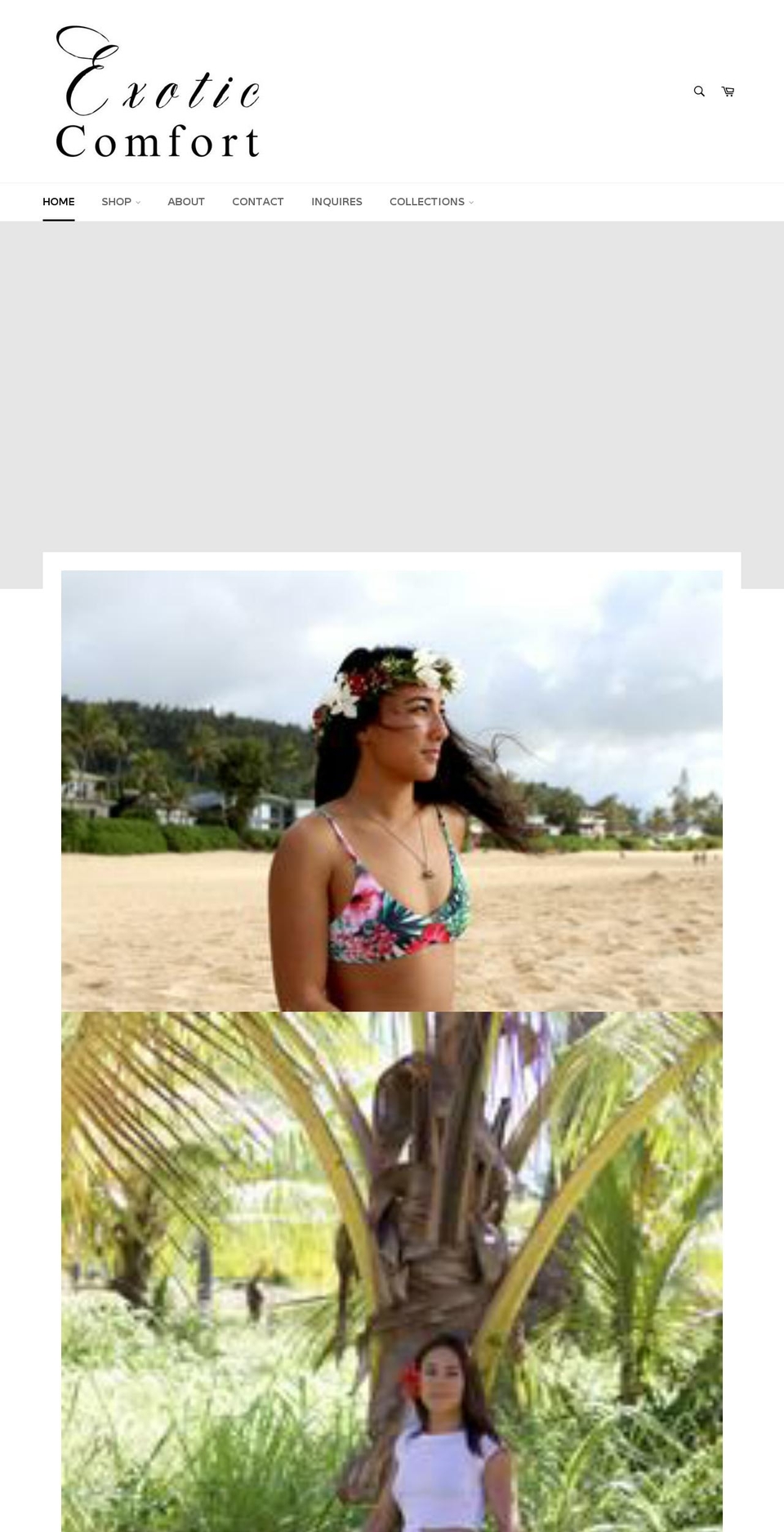 exoticcomforthawaii.com — Shopify storefront screenshot
