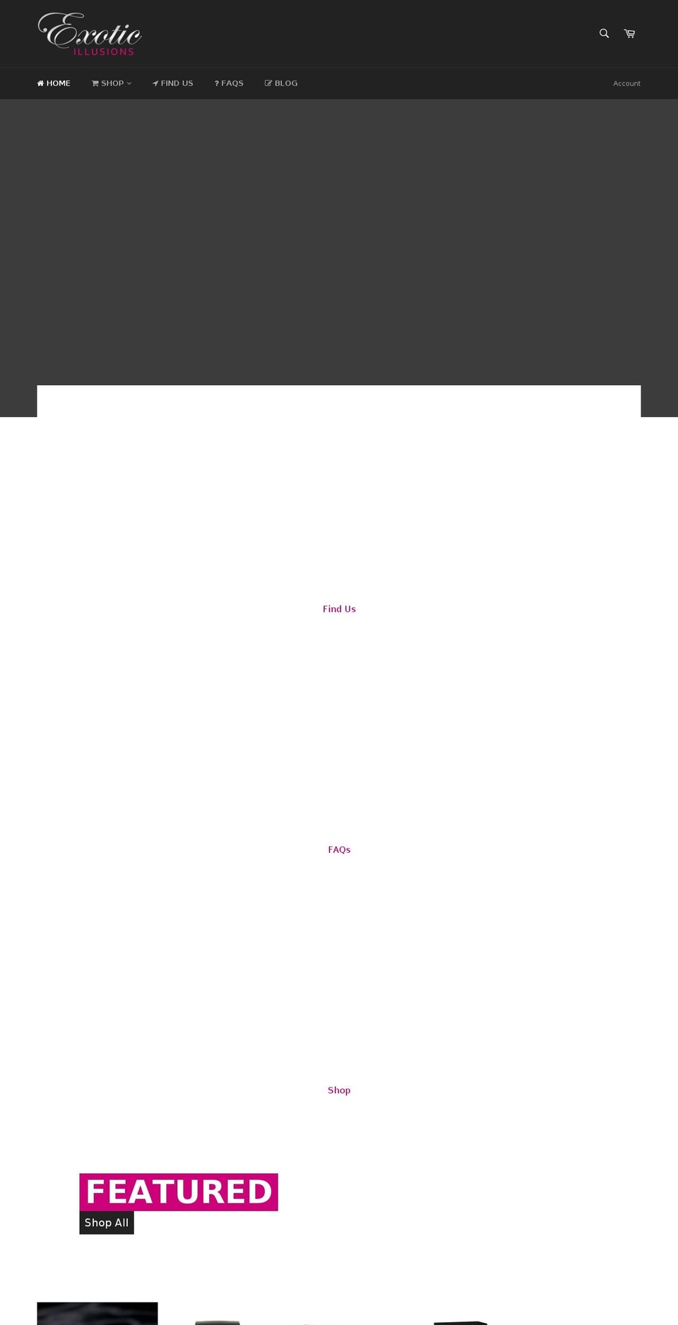 exoticillusionsinc.com — Shopify storefront screenshot