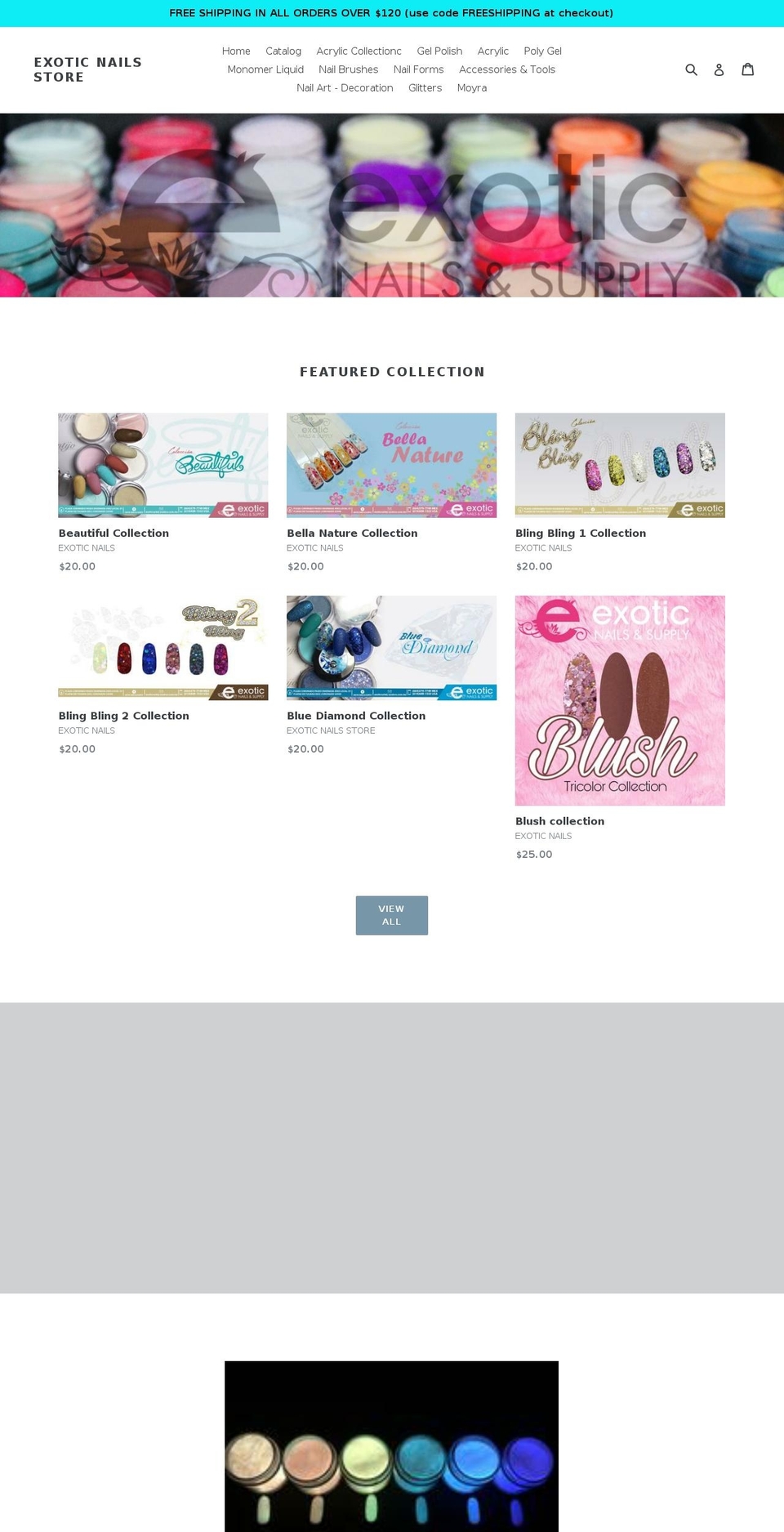 exoticnailsandsupply.com shopify website screenshot