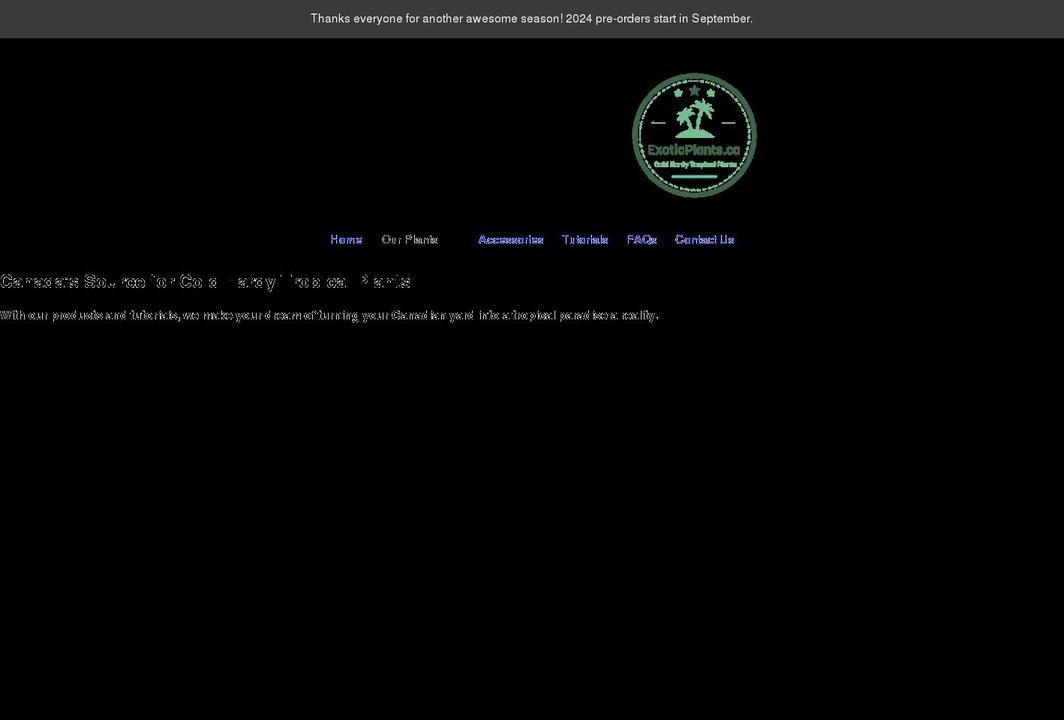 exoticplants.ca shopify website screenshot