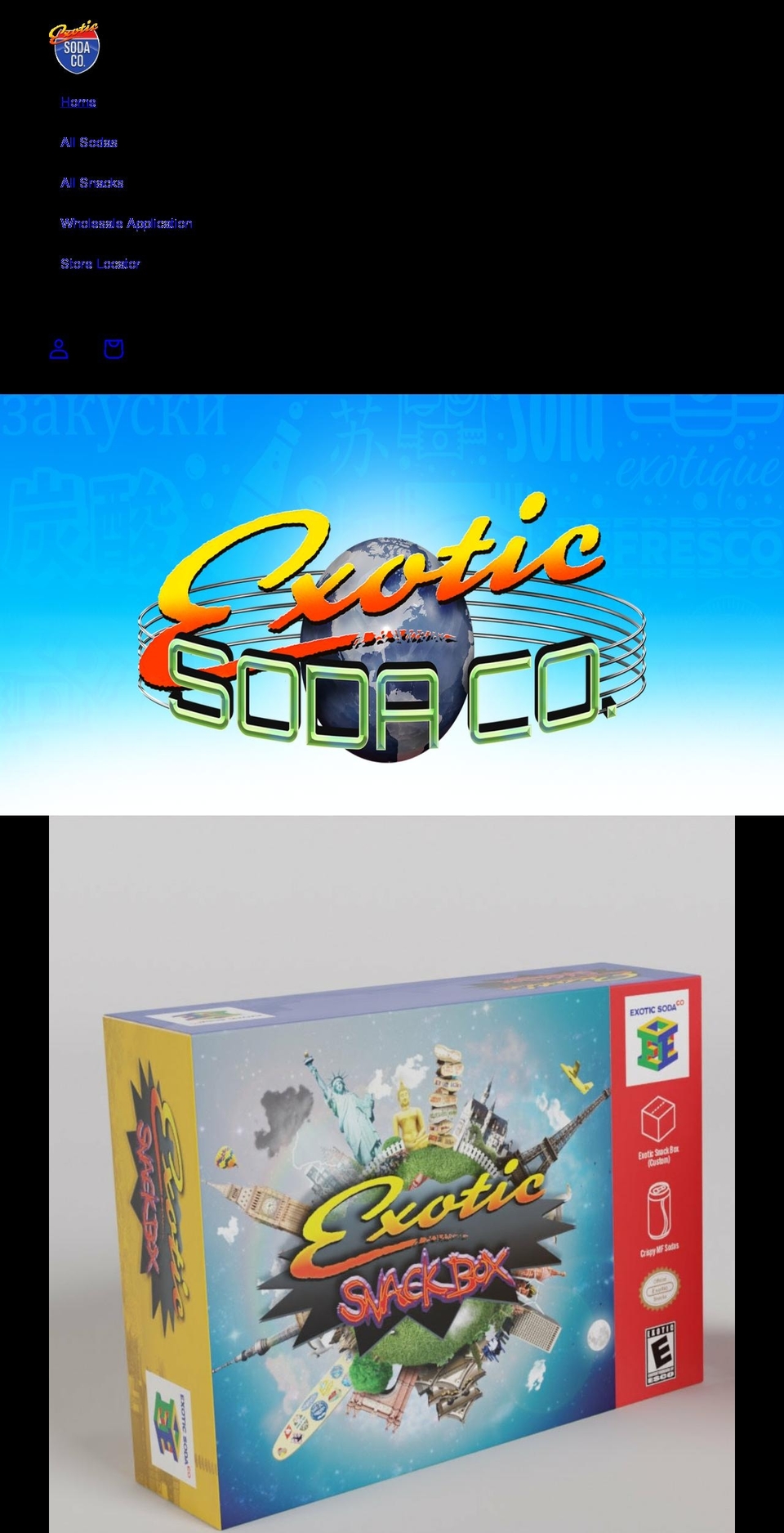 exoticsodaco.com shopify website screenshot