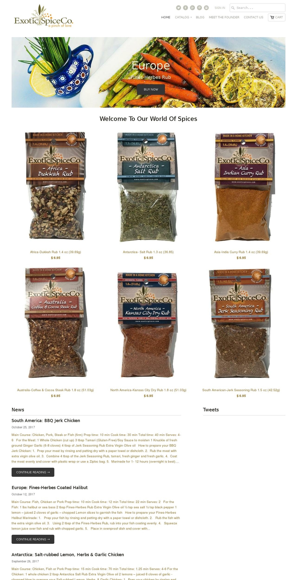 exoticspiceco.com shopify website screenshot