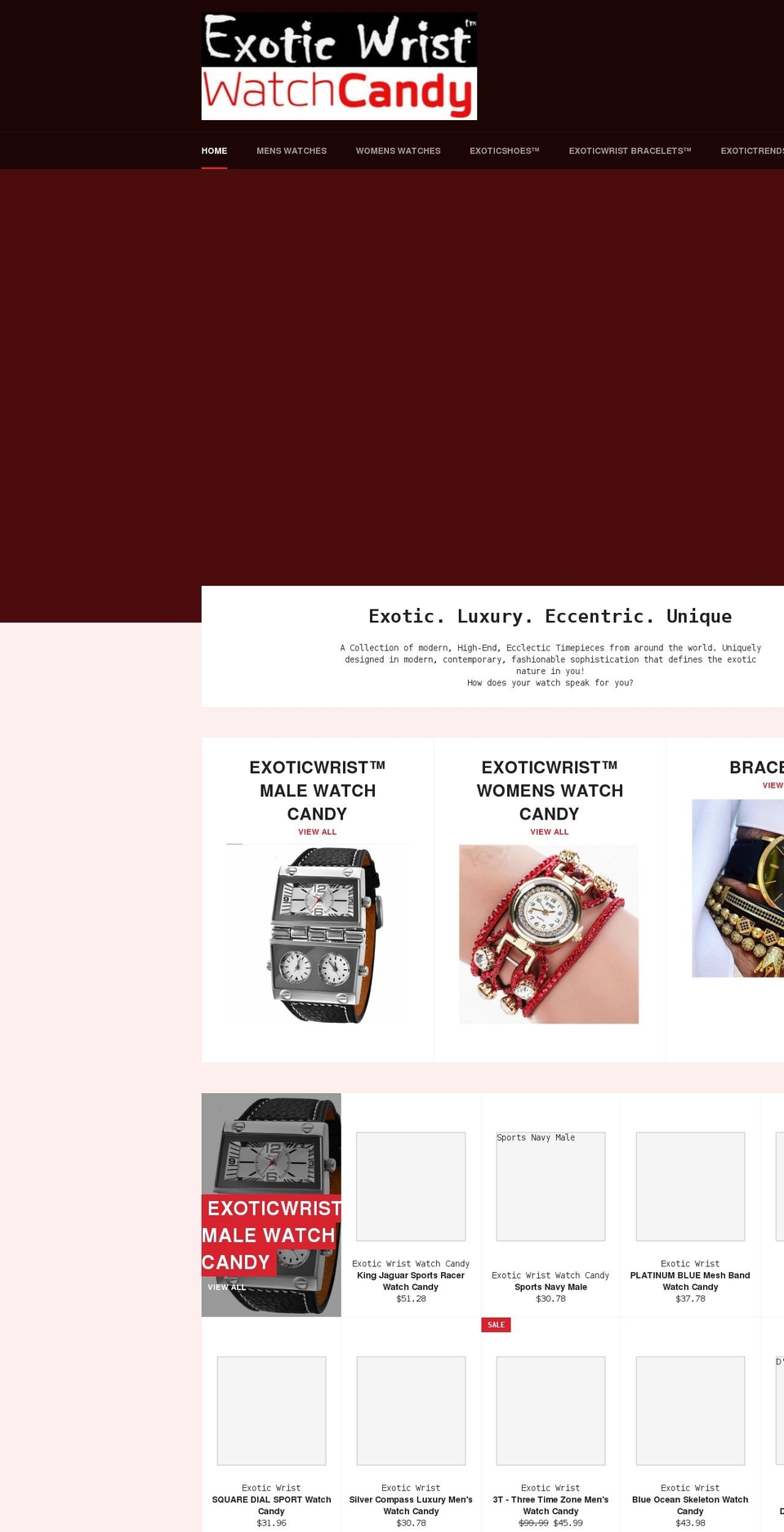 exoticwristwatchcandy.com shopify website screenshot
