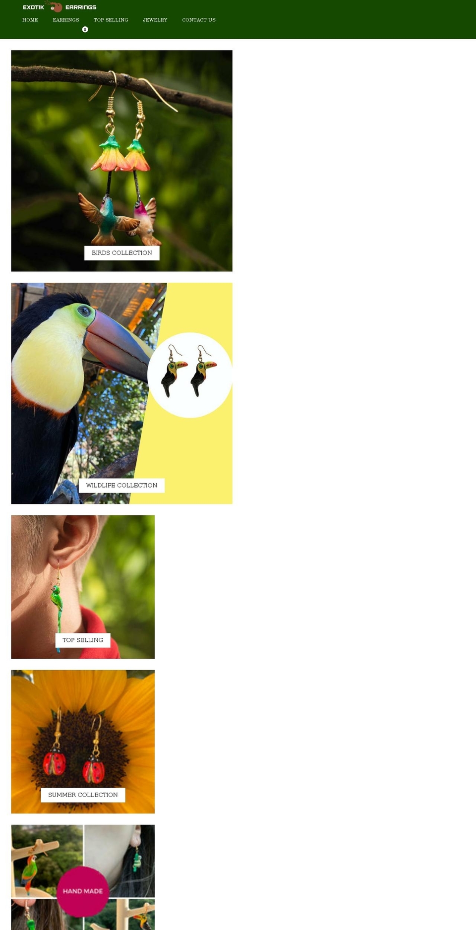 exotikearrings.com shopify website screenshot