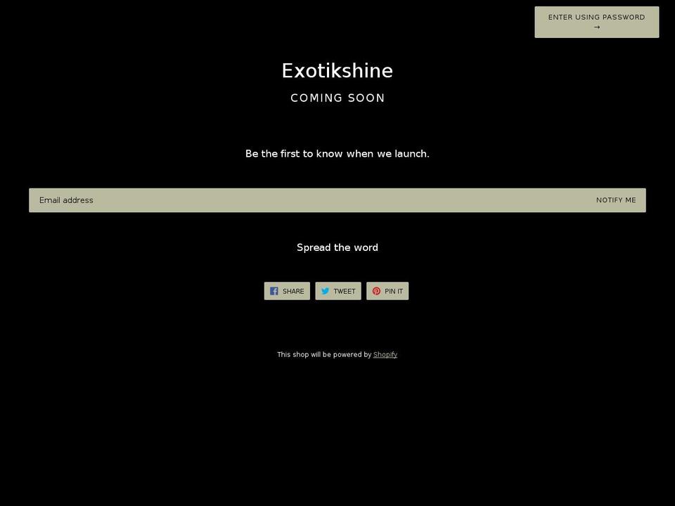 exotikshine.com — Shopify storefront screenshot