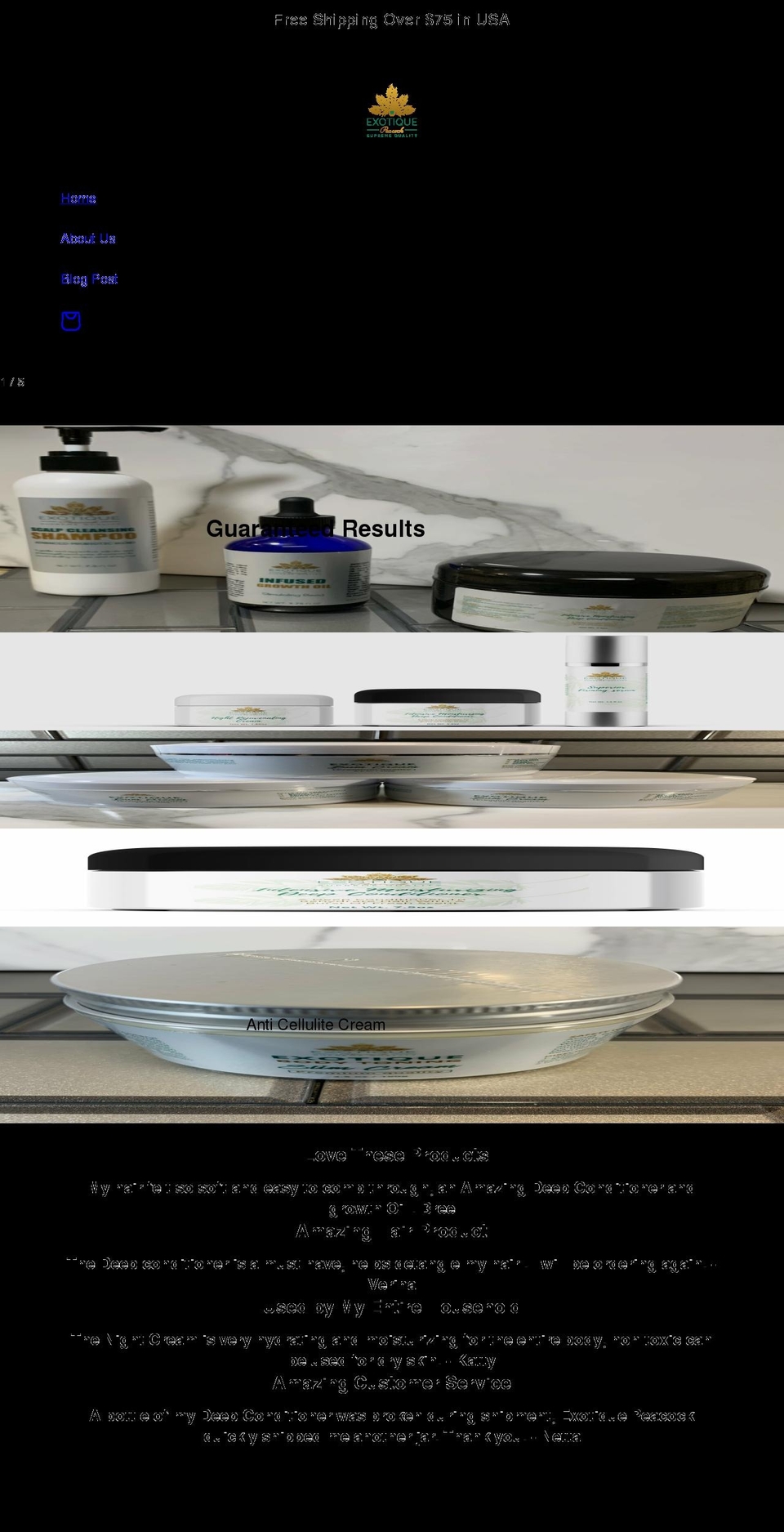 exotiquepeacock.com shopify website screenshot