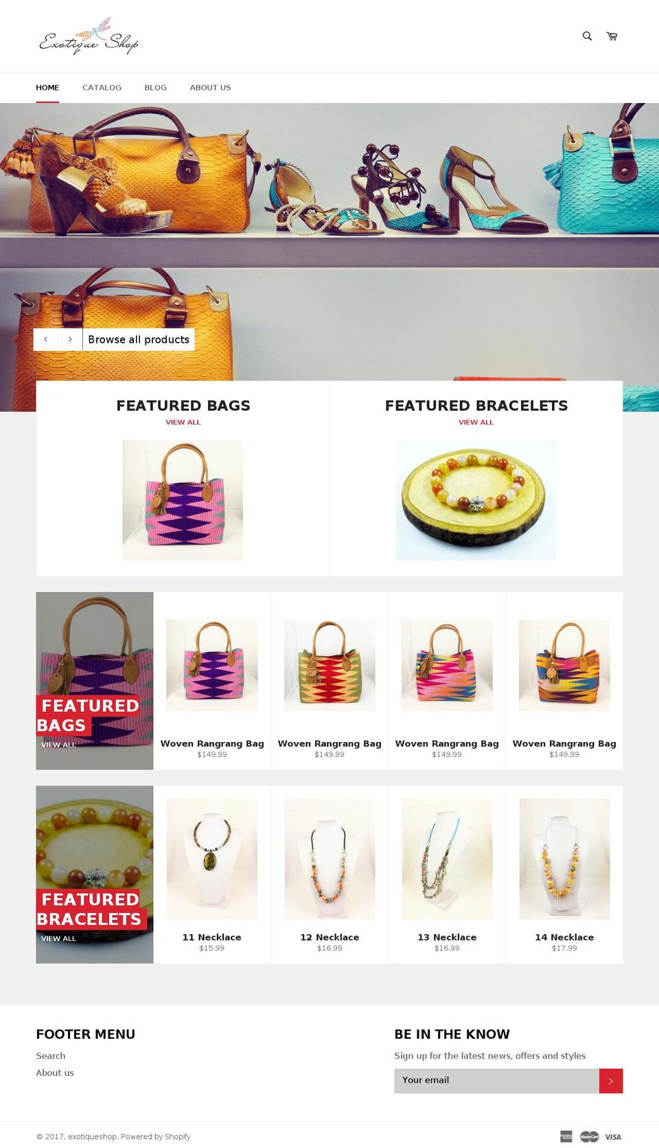 exotiqueshop.com shopify website screenshot