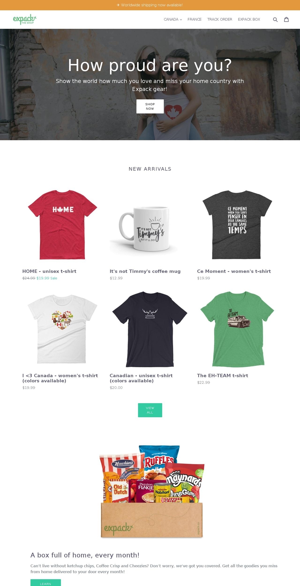 expackshop.com shopify website screenshot